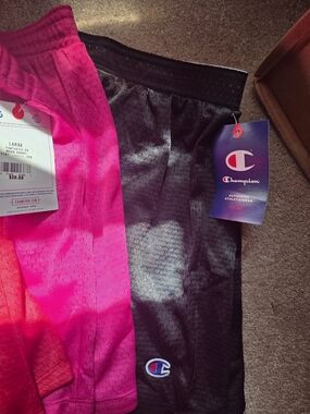 Champion Women's Athletic Shorts - Hot Pink & Black & Red